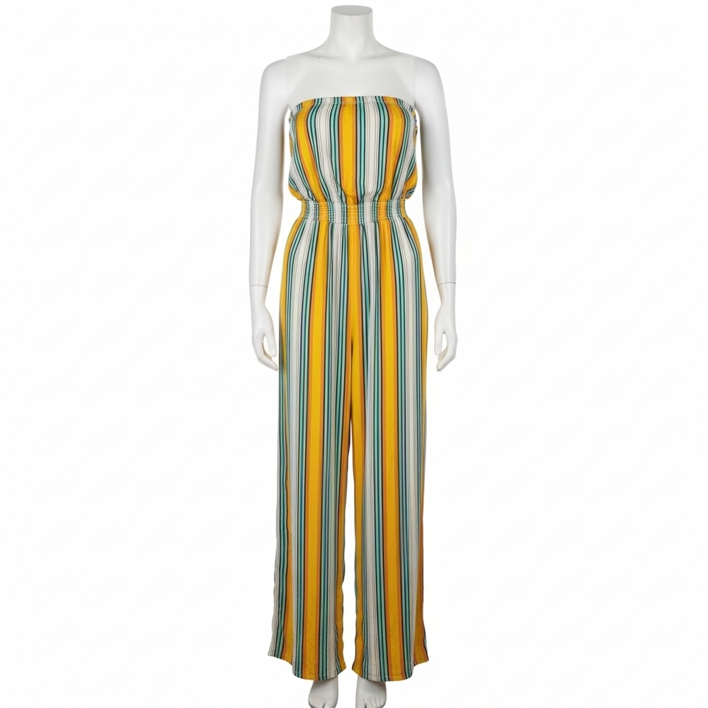 Forever 21 Women's Striped Jumpsuit Medium Sheer New